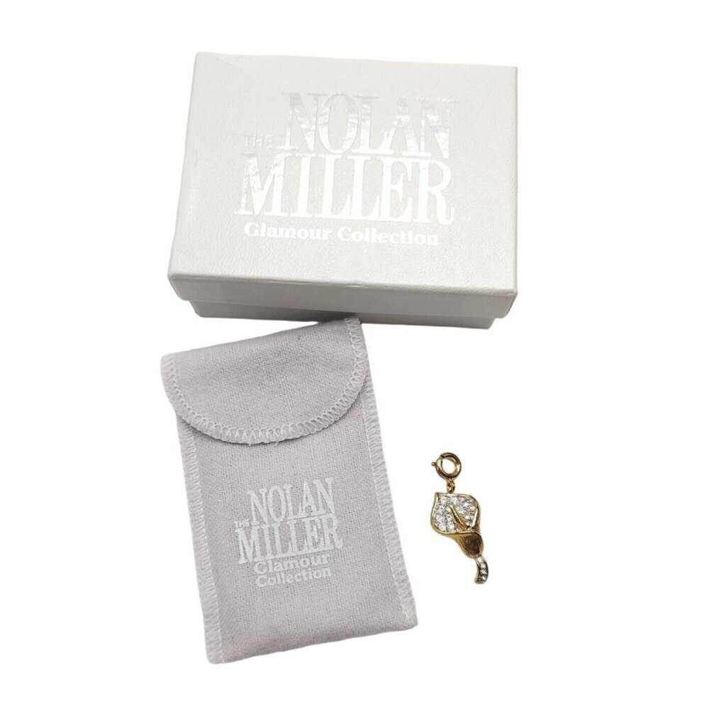 Nolan Miller Glamour Collection Calla Lily Gold-Tone Crystal Pendant